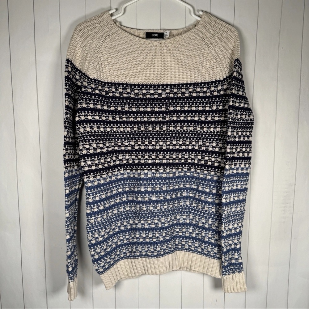 BDG‎ Urban Outfitters Striped Knit Crewneck Sweater Comfy Cozy Loungewear Top S